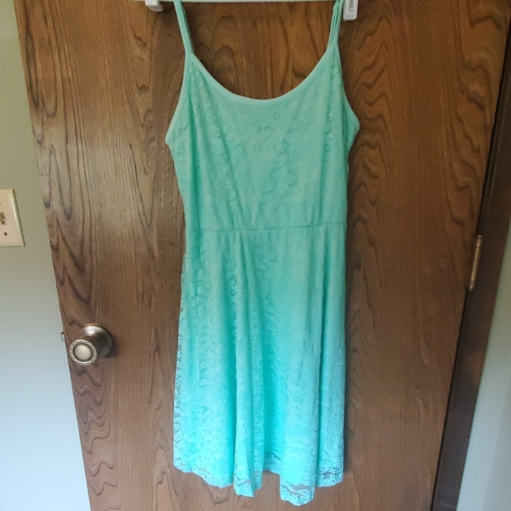 Perfect condition Teal spaghetti strap lace dress